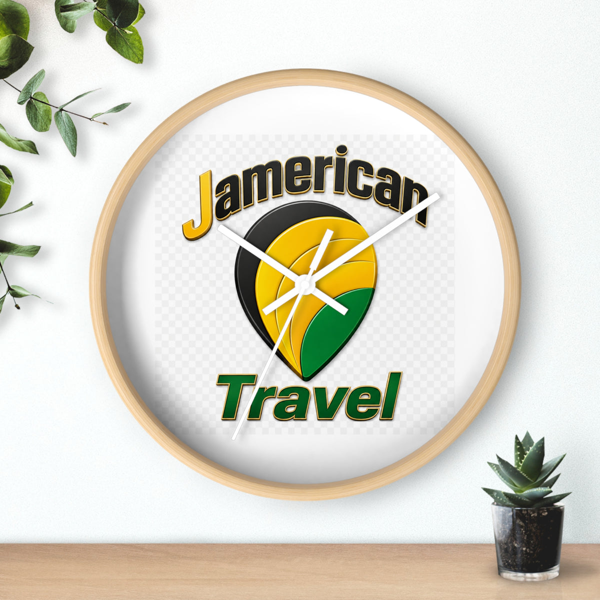 Jamerican Travel Wall Clock — Tropical Jamaica-Inspired Home Decor