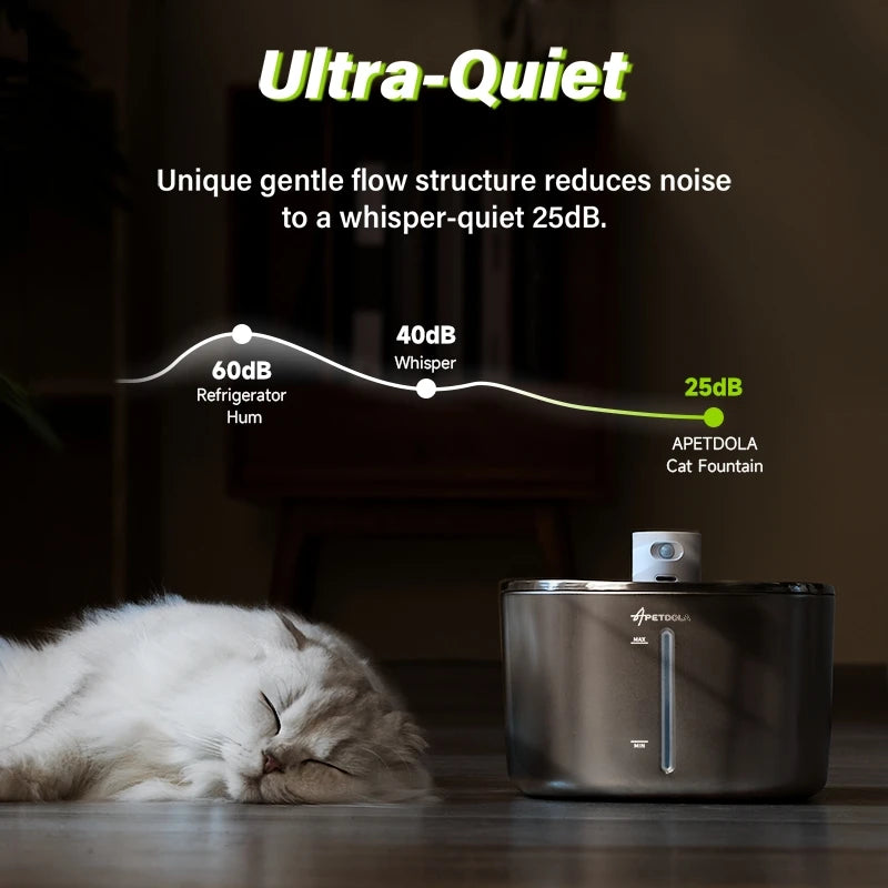 4L Automatic Stainless Steel Cat Water Fountain 4000Mah Wireless Cat Dog Drinker Pet Water Dispenser with 2Pcs Filters