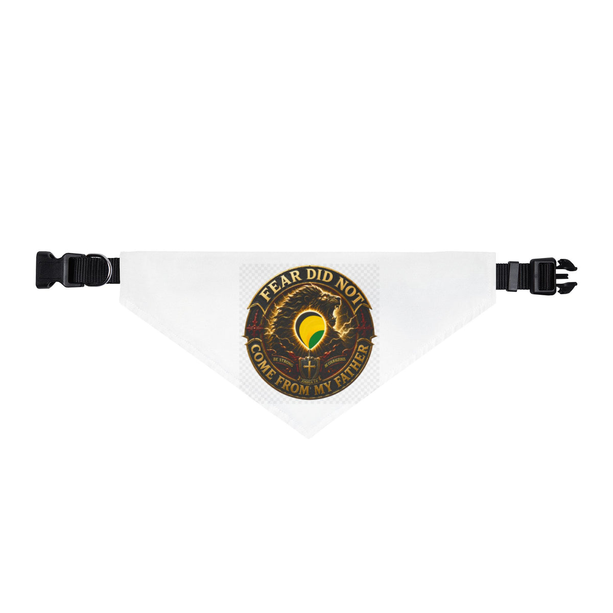 Clip-On Pet Bandana — Retro 'No Fear' Avocado Badge Design