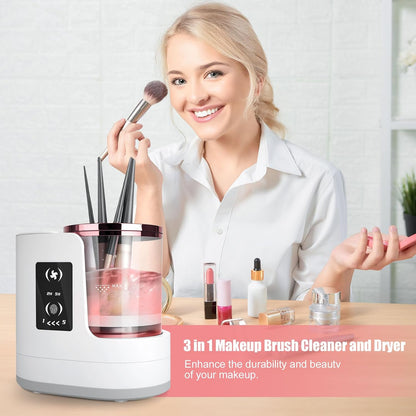 3 in 1 Electric Makeup Brush Cleaner Machine, Brush Cleaner and Dryer
