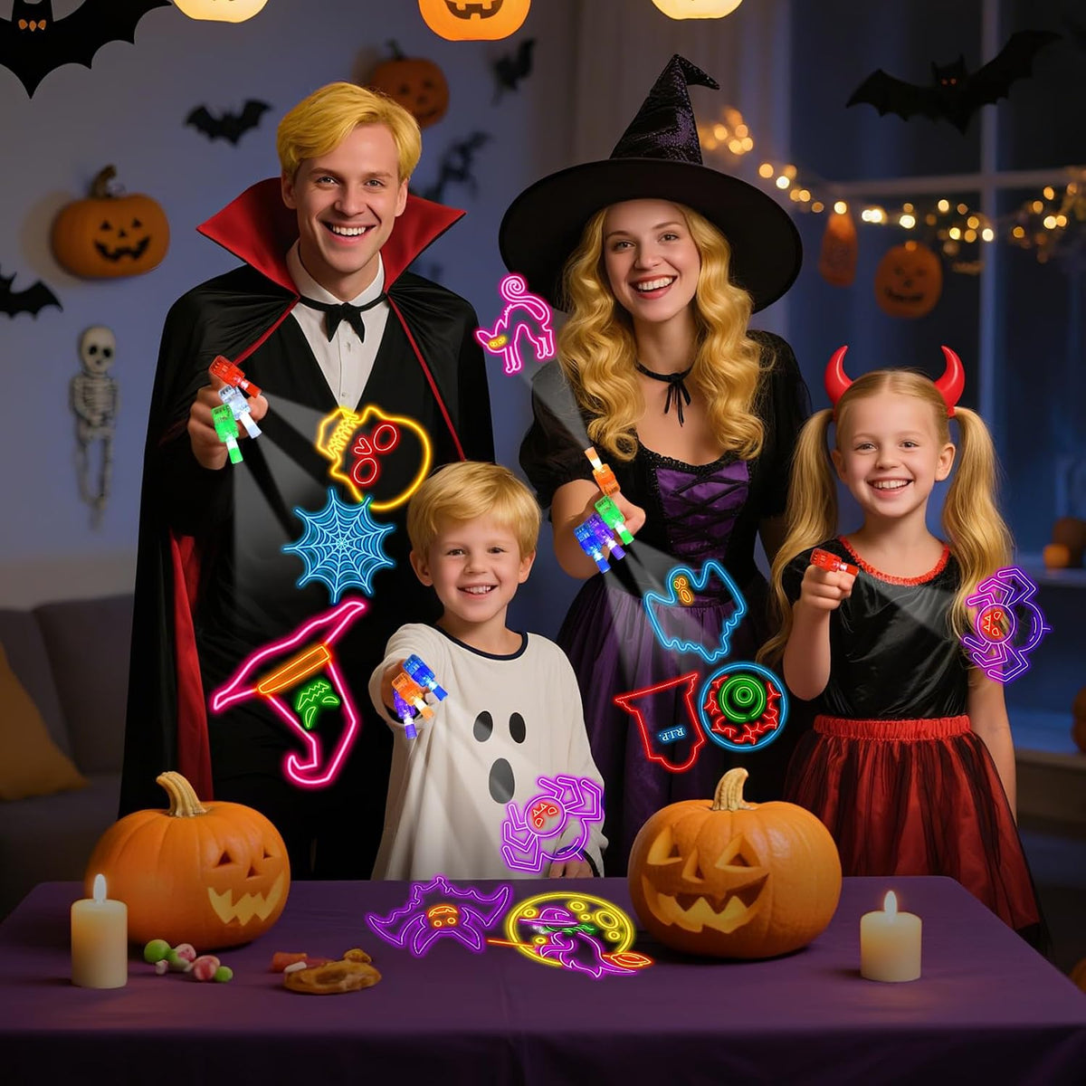 Halloween Party Favors for Kids, 36Pcs Finger Lights for Halloween Goodie Bag Fillers Basket Treats Toys for Girls Boys Kids Classroom Rewards