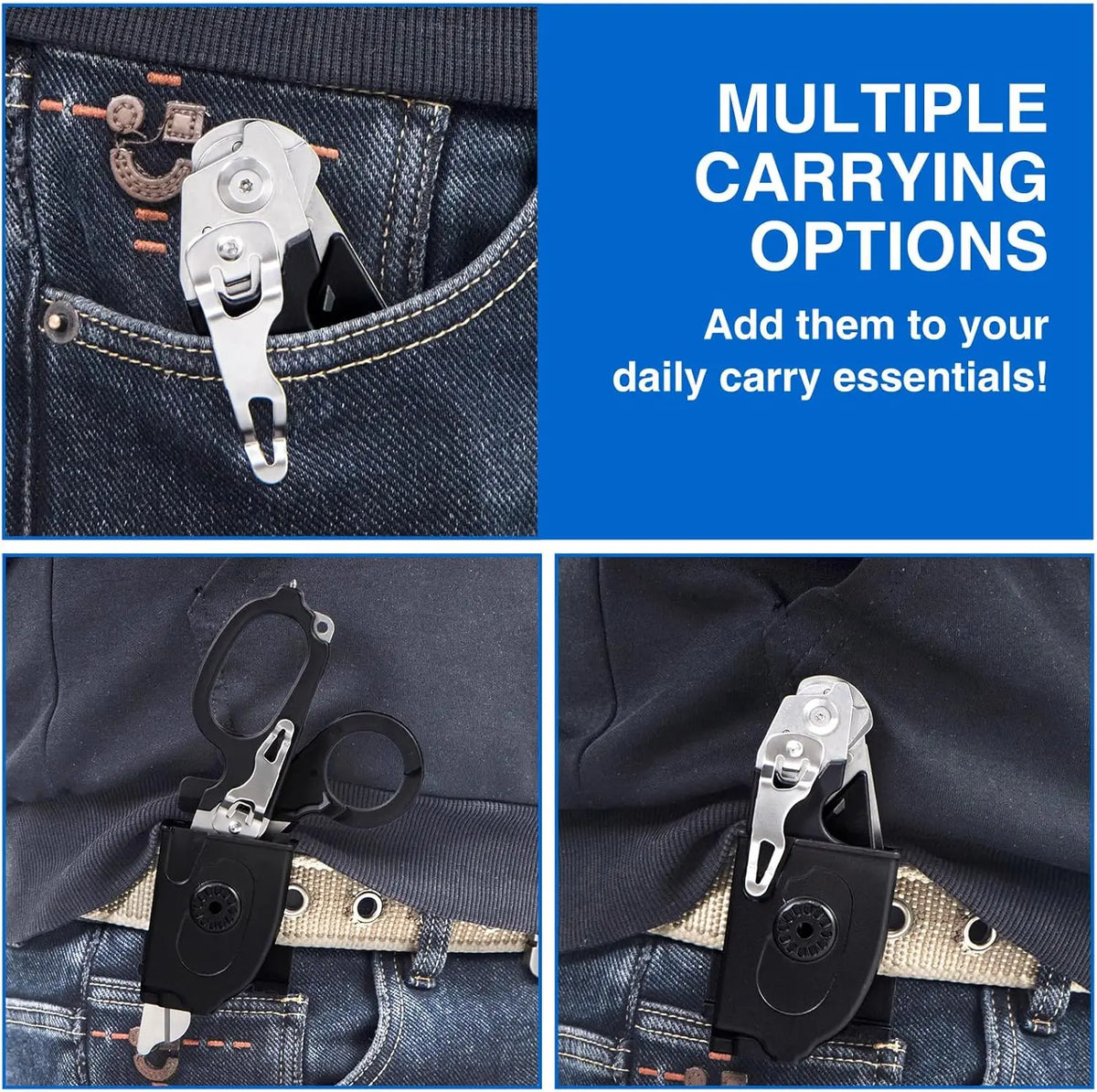 6In1 Multifunctional Trauma Shears Emergency Response Scissors with Seatbelt Cutter Glass Breaker for Outdoor Rescue First Aid