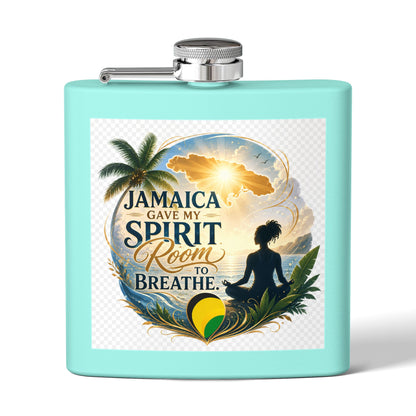Jamaica Spirit Flask — 6oz Stainless Steel Travel Hip Flask