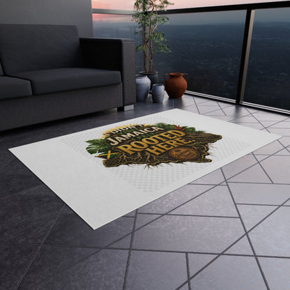 Outdoor Rug — "I Didn’t Visit Jamaica, I Felt Rooted Here" Tropical Welcome Mat