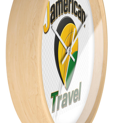 Jamerican Travel Wall Clock — Tropical Jamaica-Inspired Home Decor