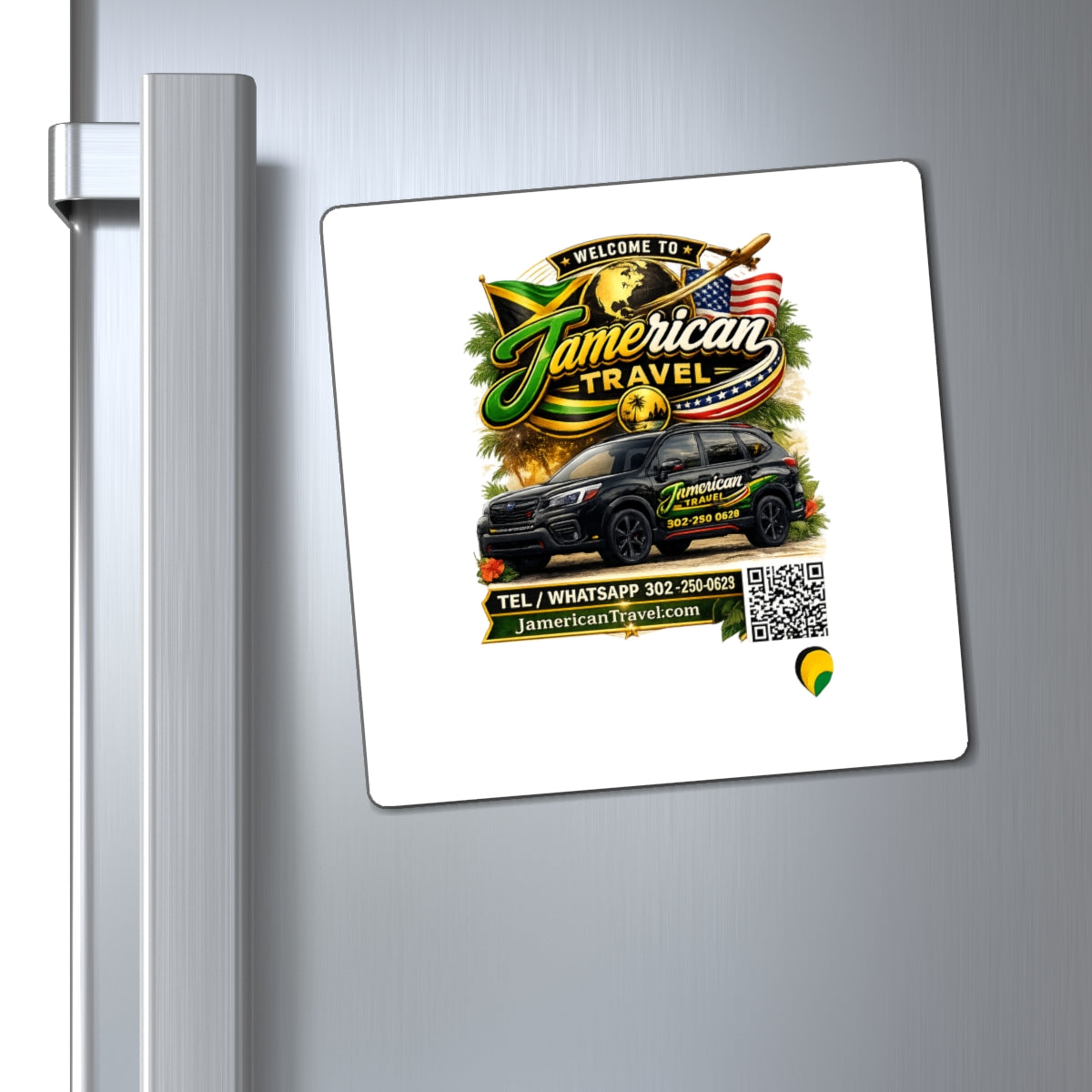 Jamerican Travel Logo Magnet — Promotional Car & Flag Refrigerator Magnet