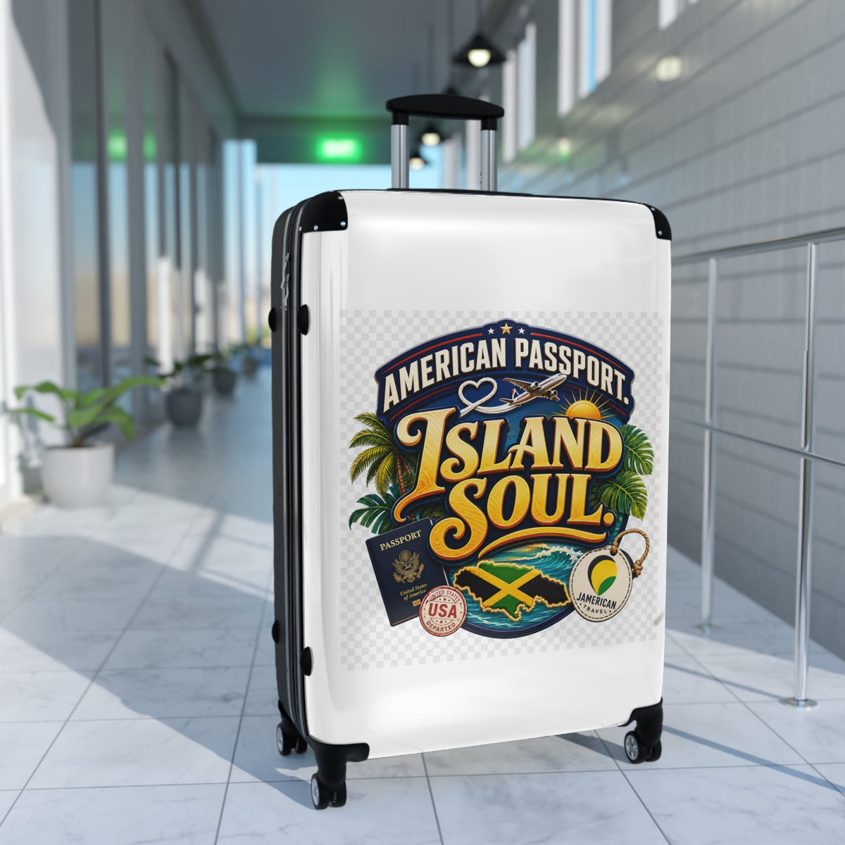 Island Soul Carry-On Suitcase — "American Passport" Tropical Travel Luggage