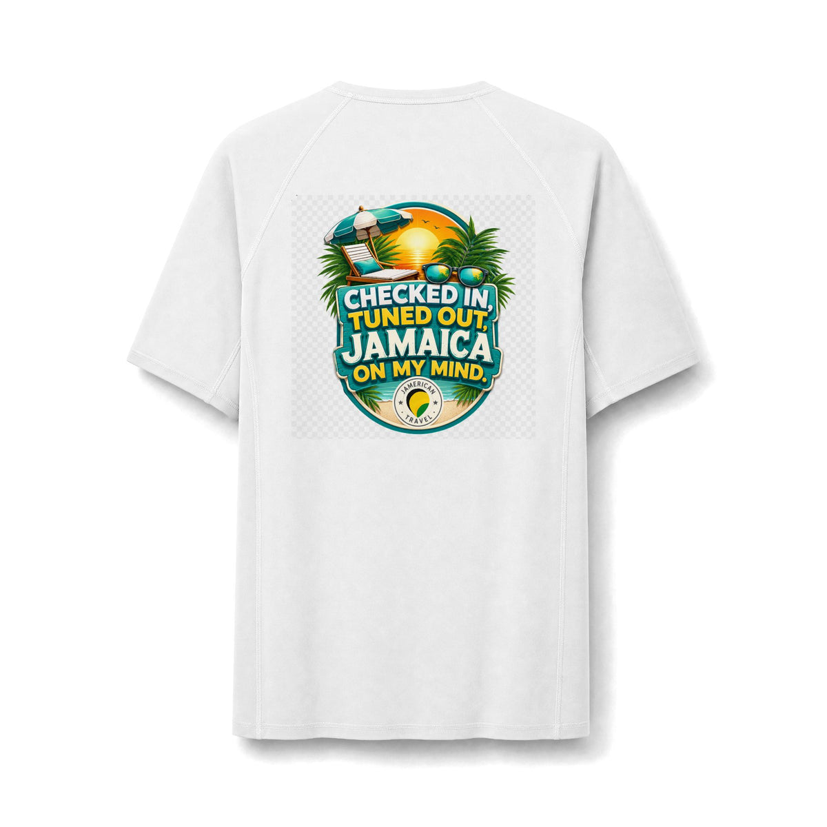 Jamaican Beach Vibes Rashguard Tee — "Saltwater Sunshine and Jamaican Peace"