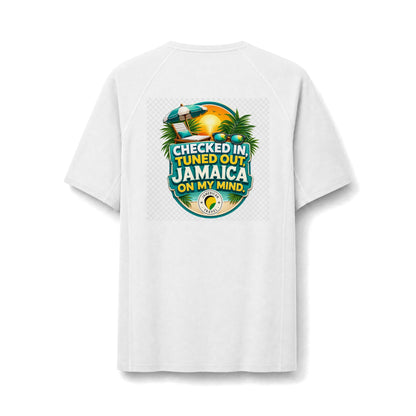 Jamaican Beach Vibes Rashguard Tee — "Saltwater Sunshine and Jamaican Peace"
