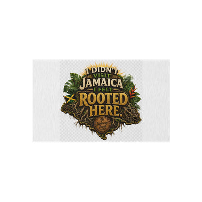 Outdoor Rug — "I Didn’t Visit Jamaica, I Felt Rooted Here" Tropical Welcome Mat