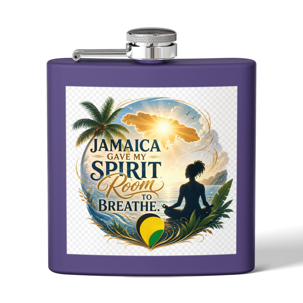 Jamaica Spirit Flask — 6oz Stainless Steel Travel Hip Flask