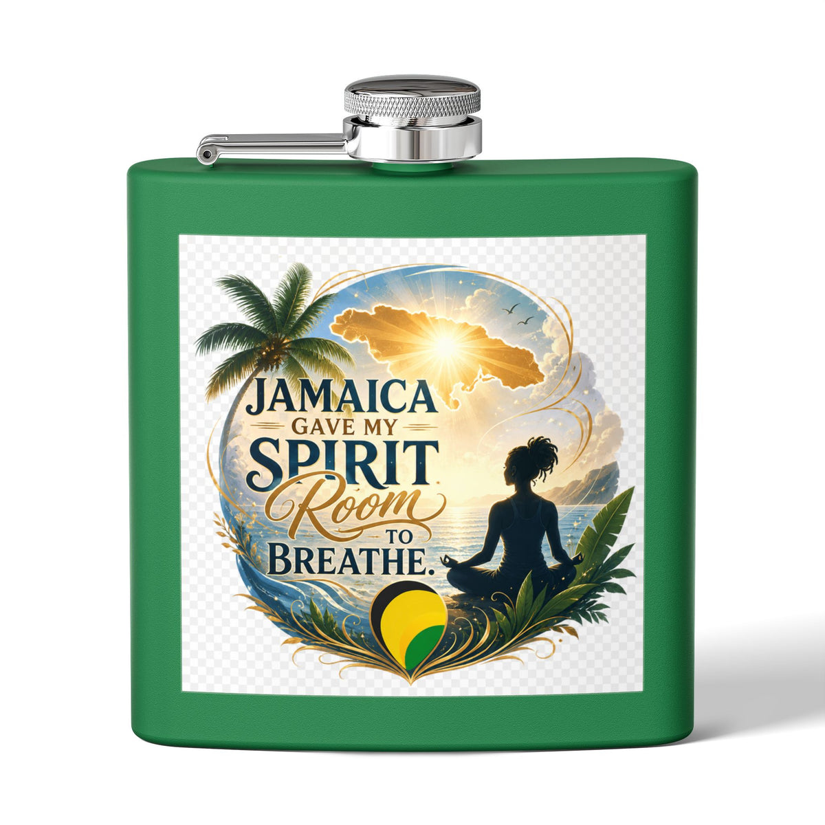 Jamaica Spirit Flask — 6oz Stainless Steel Travel Hip Flask