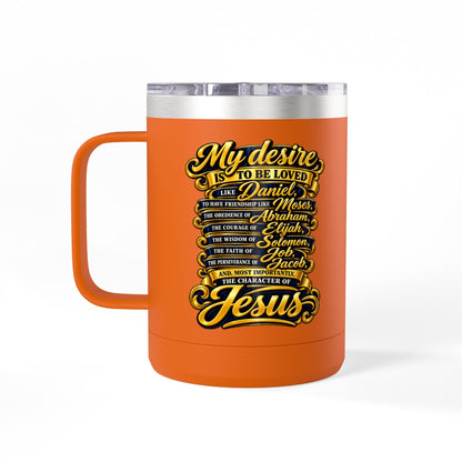 Waiting Is Not Losing mug | Inspirational hourglass design, gold wings, 15oz tumbler