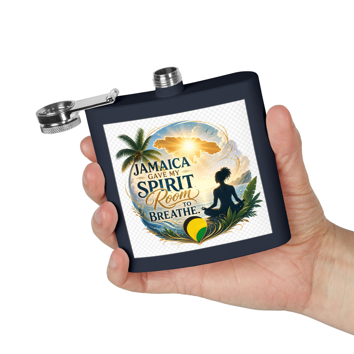 Jamaica Spirit Flask — 6oz Stainless Steel Travel Hip Flask