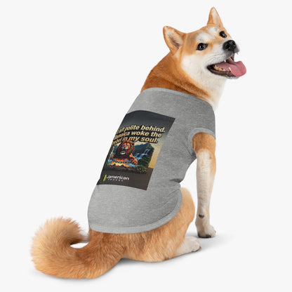 Pet Tank Top — "I left polite behind. Jamaica woke the rebel in my soul." Lion Travel Graphic
