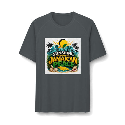 Jamaican Beach Vibes Rashguard Tee — "Saltwater Sunshine and Jamaican Peace"