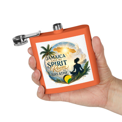 Jamaica Spirit Flask — 6oz Stainless Steel Travel Hip Flask