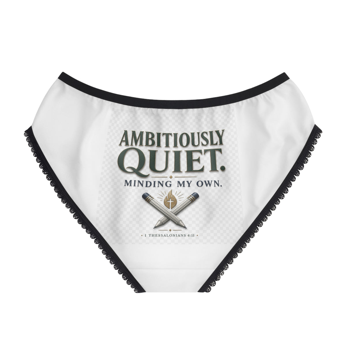 Women's Briefs — 'Ambitiously Quiet' Inspirational Cotton Briefs with Sowing the Seed Design