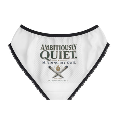 Women's Briefs — 'Ambitiously Quiet' Inspirational Cotton Briefs with Sowing the Seed Design