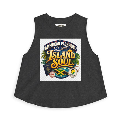 Island Soul Crop Top — American Passport Tropical Travel Graphic
