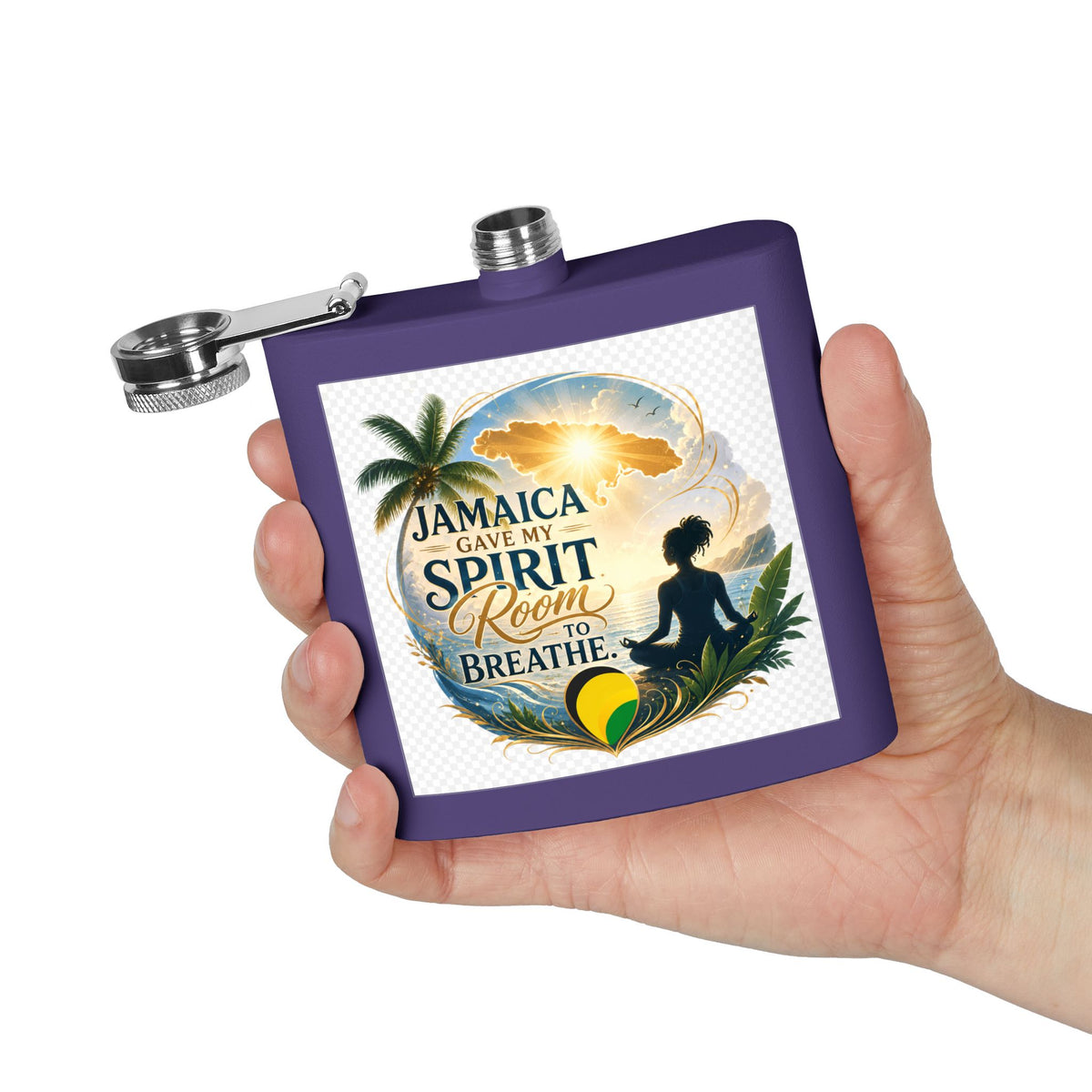 Jamaica Spirit Flask — 6oz Stainless Steel Travel Hip Flask