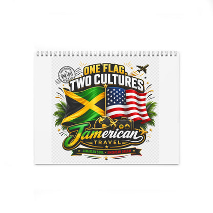 Jamerican Travel Wall Calendar — "One Flag Two Cultures" & Inspirational Designs