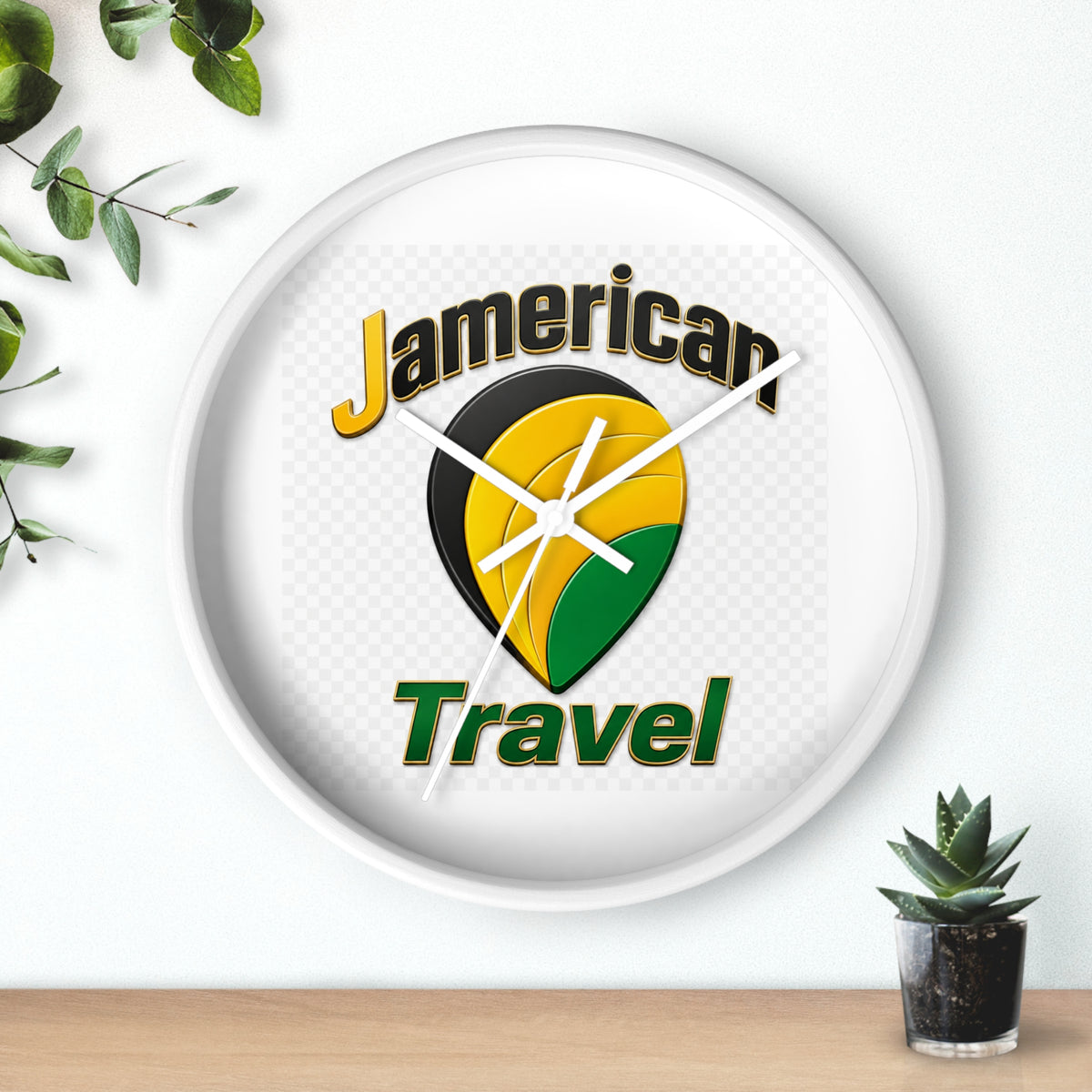 Jamerican Travel Wall Clock — Tropical Jamaica-Inspired Home Decor