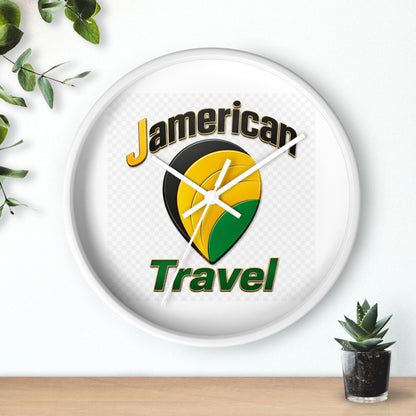 Jamerican Travel Wall Clock — Tropical Jamaica-Inspired Home Decor