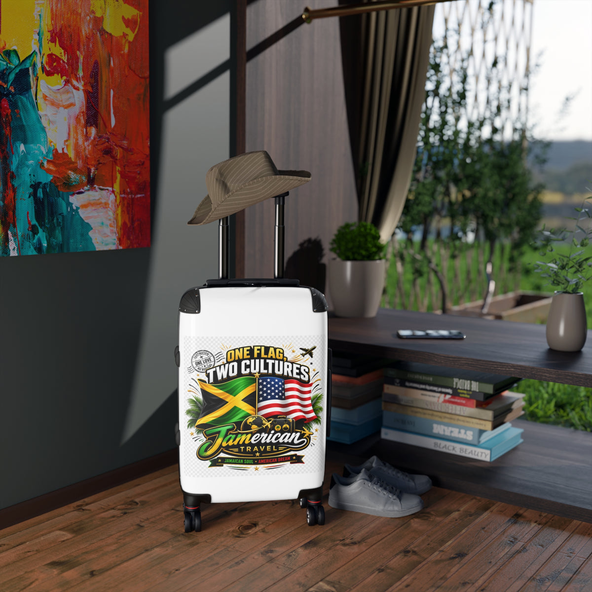 Jamerican Travel Carry-On Suitcase – "One Flag Two Cultures" Jamaican & American Luggage