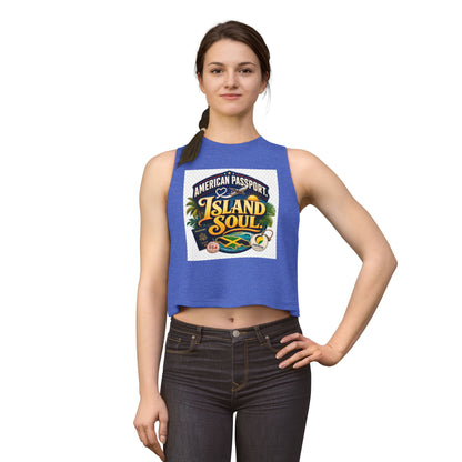 Island Soul Crop Top — American Passport Tropical Travel Graphic