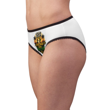 Women's Briefs — Jamaica Sunset & Rhythm Graphic Lingerie (Tropical Couple Design)