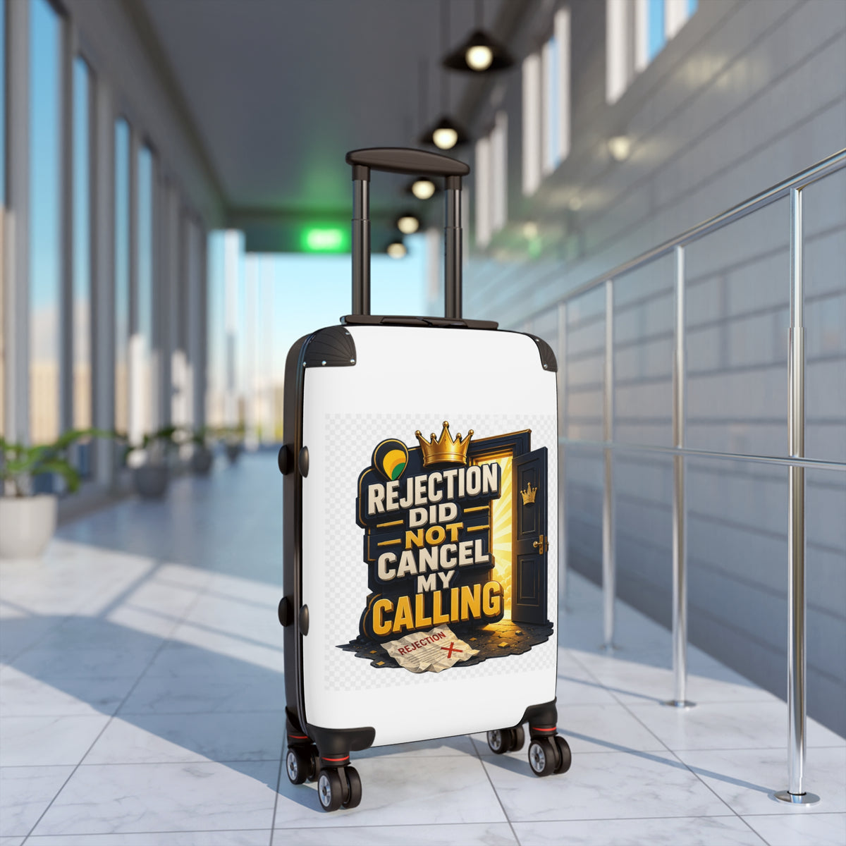 Suitcase — "Rejection Did Not Cancel My Calling" Inspirational Carry-On