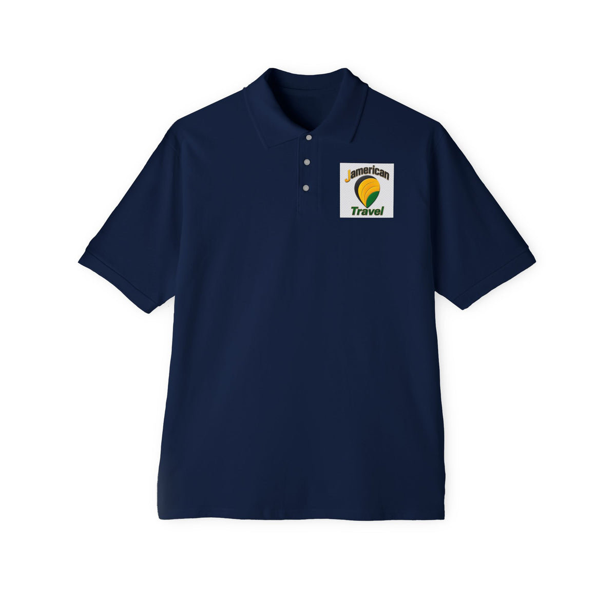 JAmerican Travel Polo — "See the World Through JAmerican Travel Your Eyes" Graphic Polo