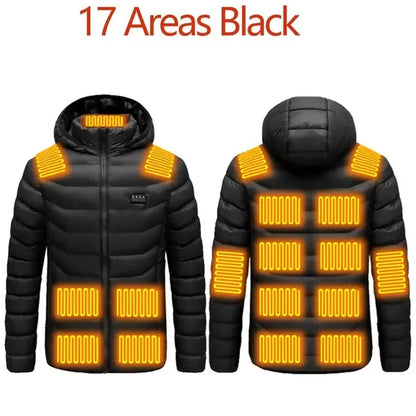 Men Heated down Jacket USB Winter Men'S Parka Outdoor Electric Padded Jacket Warm Sprots Thermal Coat Clothing Heated Jacket