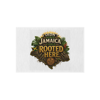 Outdoor Rug — "I Didn’t Visit Jamaica, I Felt Rooted Here" Tropical Welcome Mat