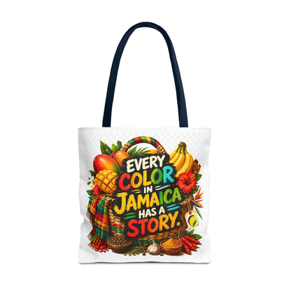 Jamaica Story Tote Bag — "Every Color in Jamaica Has a Story" All-Over Print