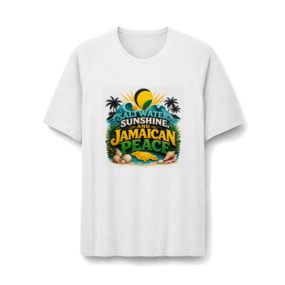 Jamaican Beach Vibes Rashguard Tee — "Saltwater Sunshine and Jamaican Peace"