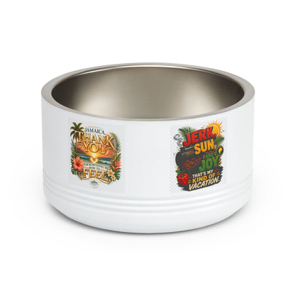 18oz Stainless Pet Bowl — Tropical Jamaica 'Jerk Sun & Joy' Vacation Design