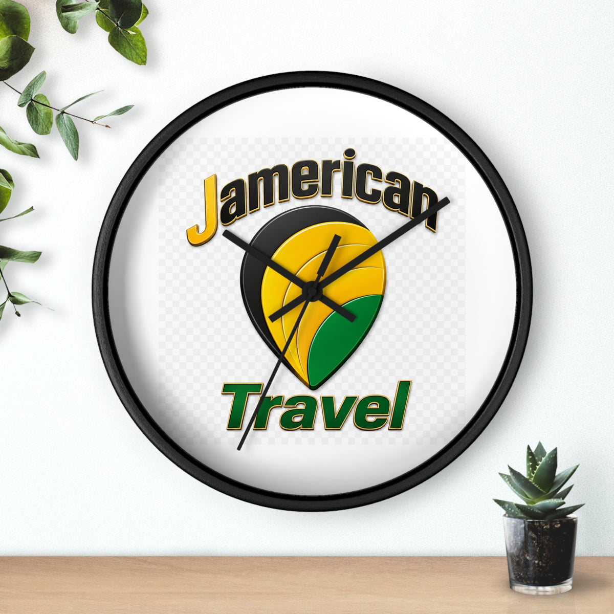 Jamerican Travel Wall Clock — Tropical Jamaica-Inspired Home Decor