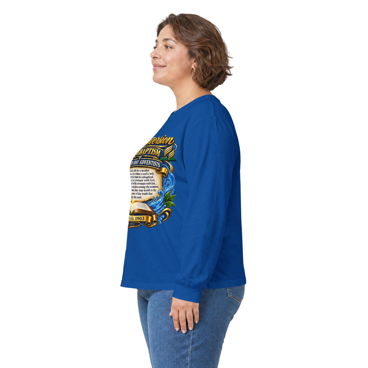Reconversion Rebaptism Scripture Design Long Sleeve Tee | Christian Faith Shirt