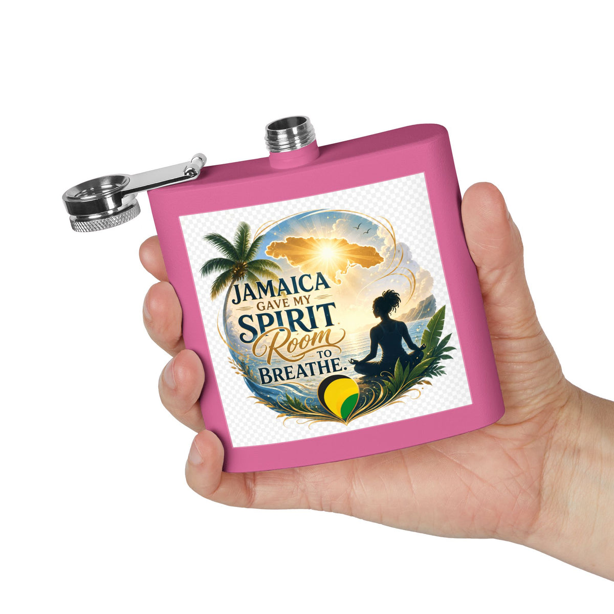 Jamaica Spirit Flask — 6oz Stainless Steel Travel Hip Flask