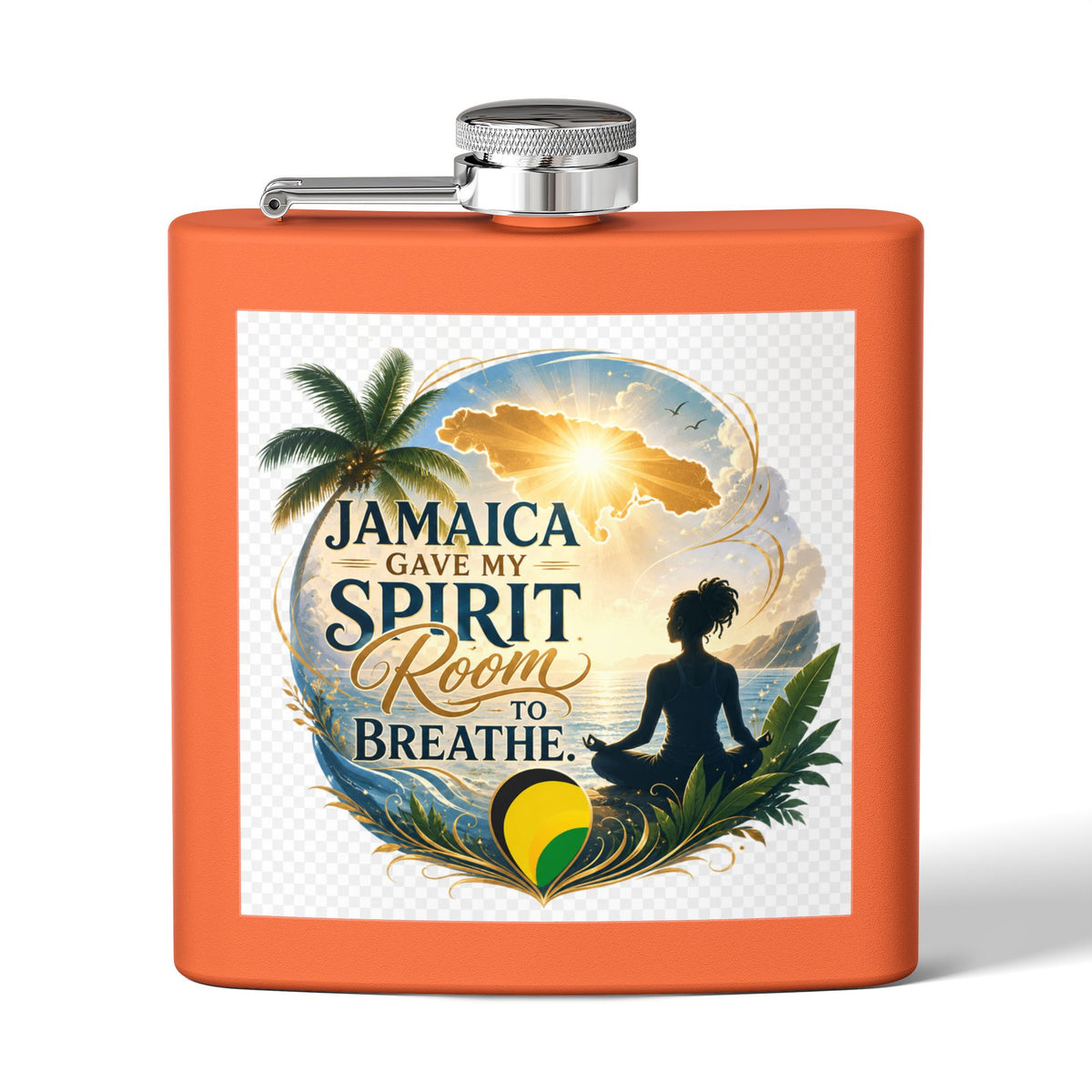 Jamaica Spirit Flask — 6oz Stainless Steel Travel Hip Flask