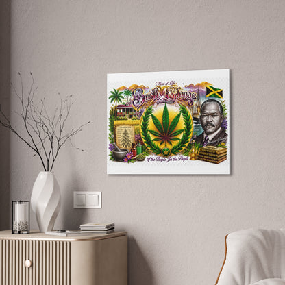 Reggae Herb of Life Canvas Print — Jamaican Rastafarian Cannabis Artwork, 'Bush & Curvns' Decorative Wall Art