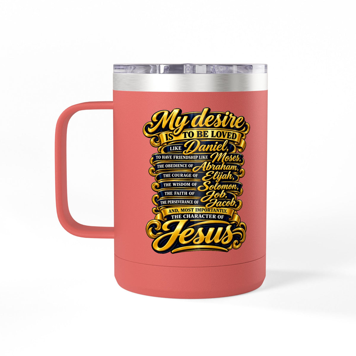 Waiting Is Not Losing mug | Inspirational hourglass design, gold wings, 15oz tumbler