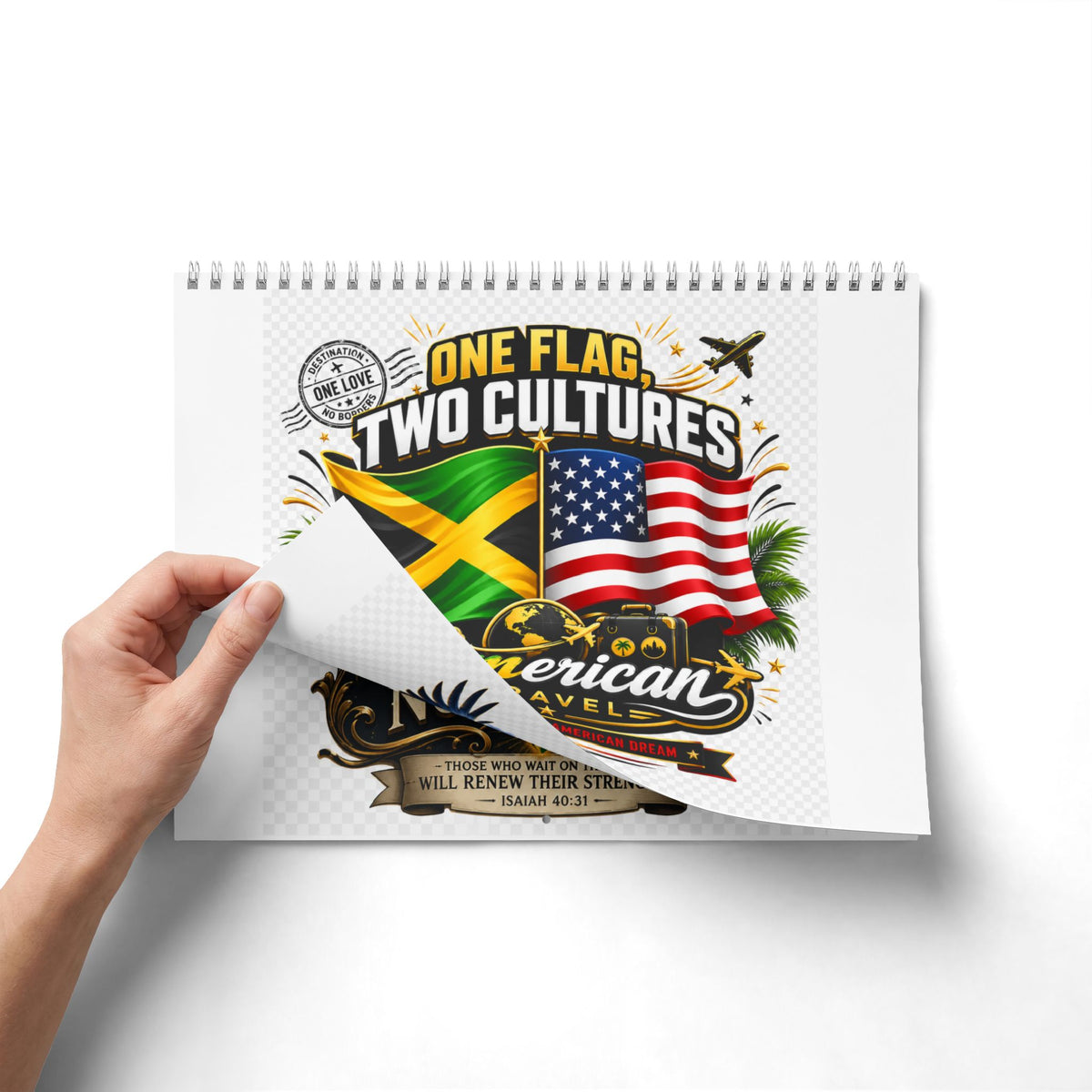 Jamerican Travel Wall Calendar — "One Flag Two Cultures" & Inspirational Designs