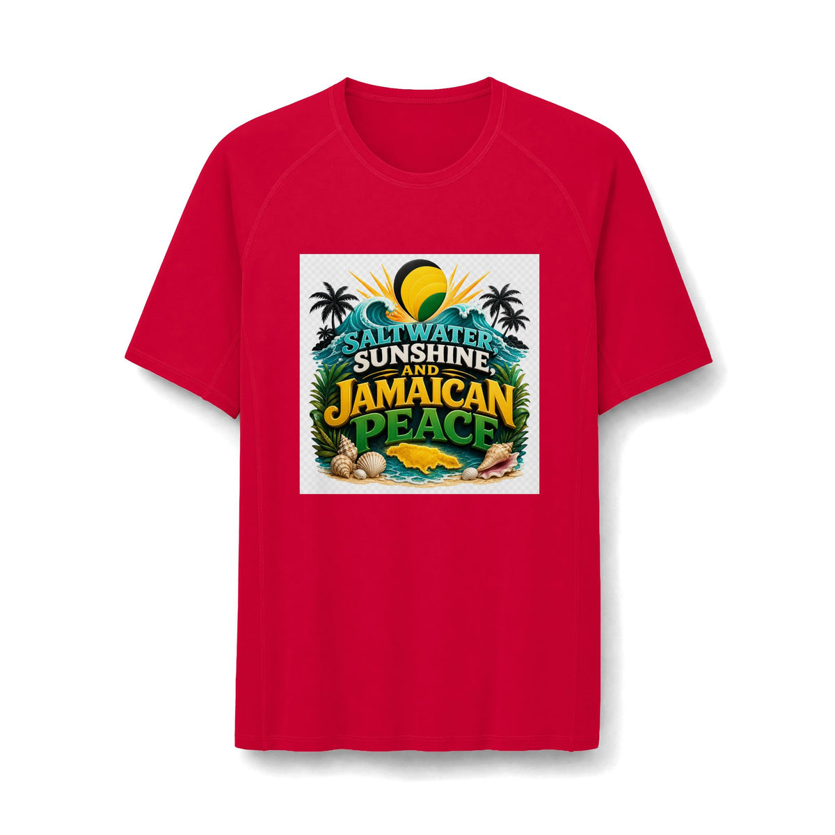 Jamaican Beach Vibes Rashguard Tee — "Saltwater Sunshine and Jamaican Peace"