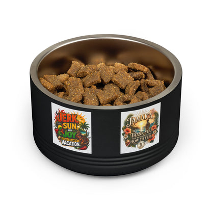 18oz Stainless Pet Bowl — Tropical Jamaica 'Jerk Sun & Joy' Vacation Design