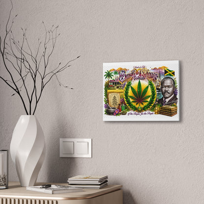 Reggae Herb of Life Canvas Print — Jamaican Rastafarian Cannabis Artwork, 'Bush & Curvns' Decorative Wall Art