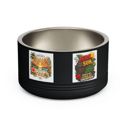 18oz Stainless Pet Bowl — Tropical Jamaica 'Jerk Sun & Joy' Vacation Design