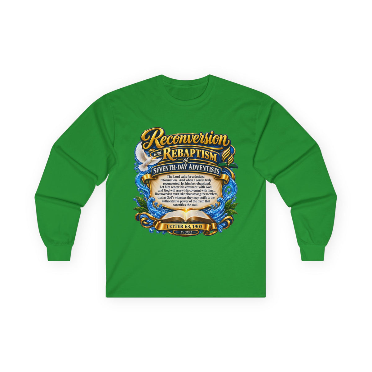 Reconversion Rebaptism Scripture Design Long Sleeve Tee | Christian Faith Shirt